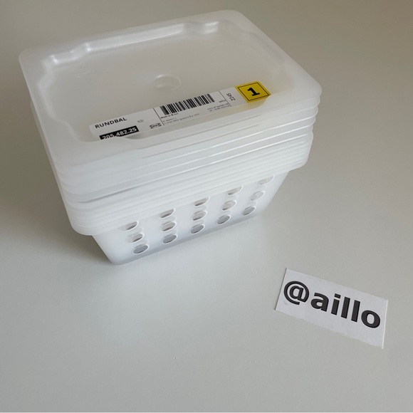 IKEA RUNDBAL Storage box with lid, natural - Picture 12 of 15